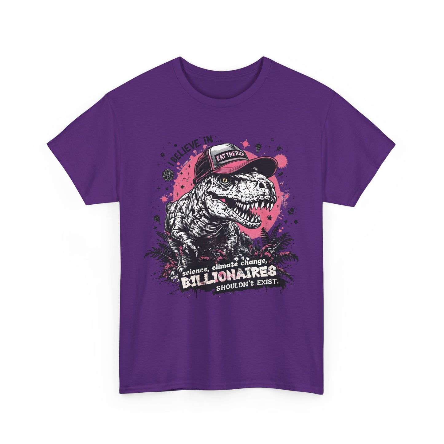 I Believe in Science Dinosaur Funny Unisex Heavy Cotton Tee