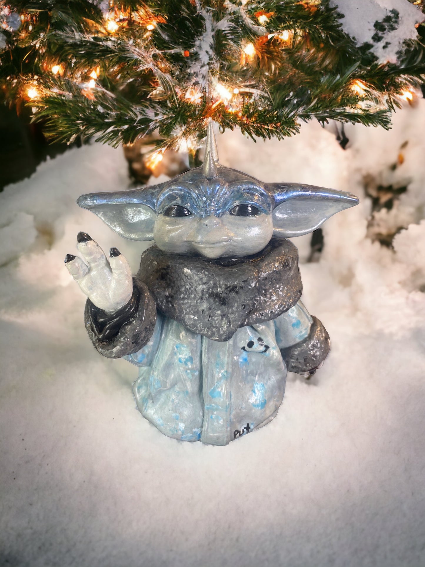 Put on a Happy Face Grogu Art Statue