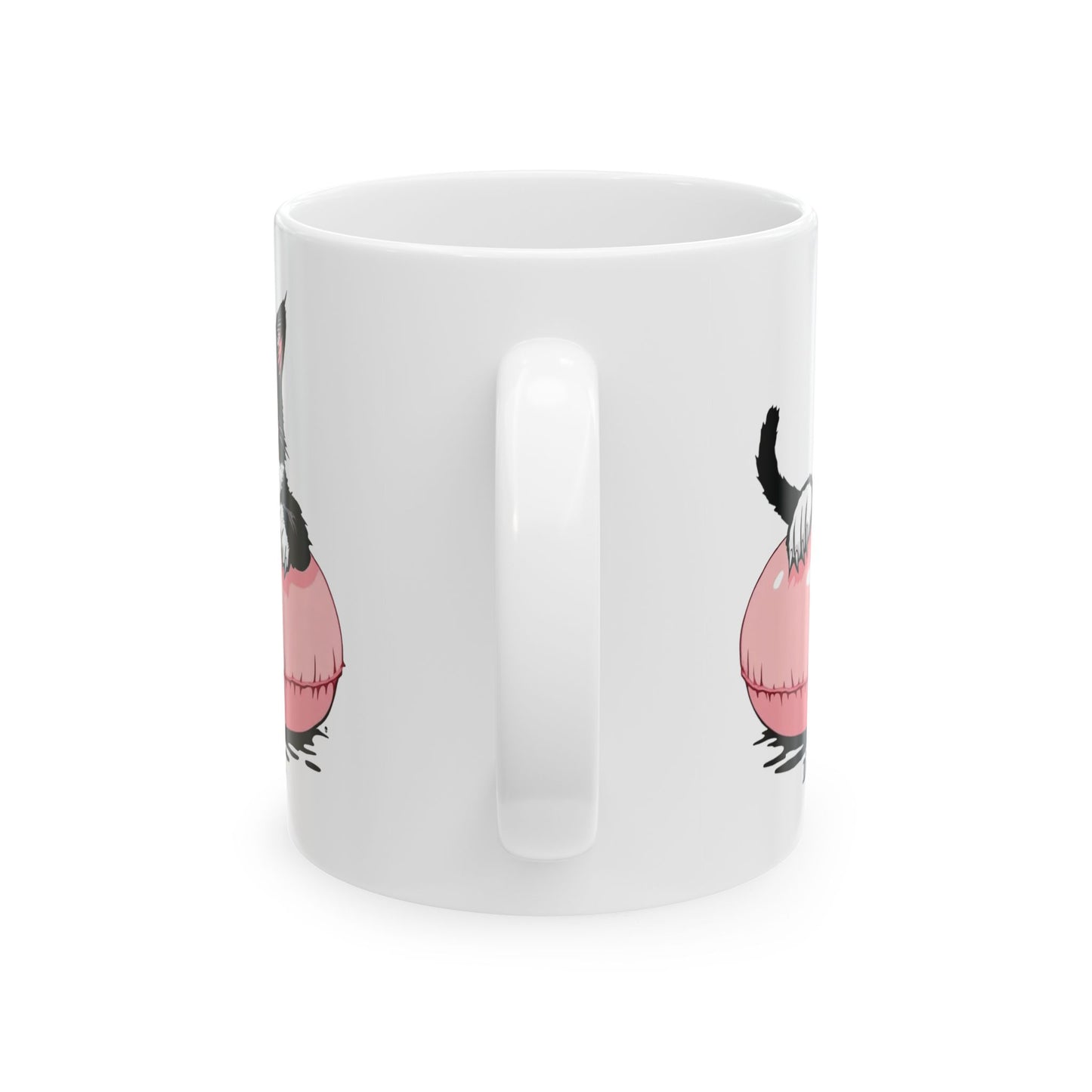 Funny Cat Ceramic Mug (11oz, 15oz) - 'I'm this close' Dark Humor Design