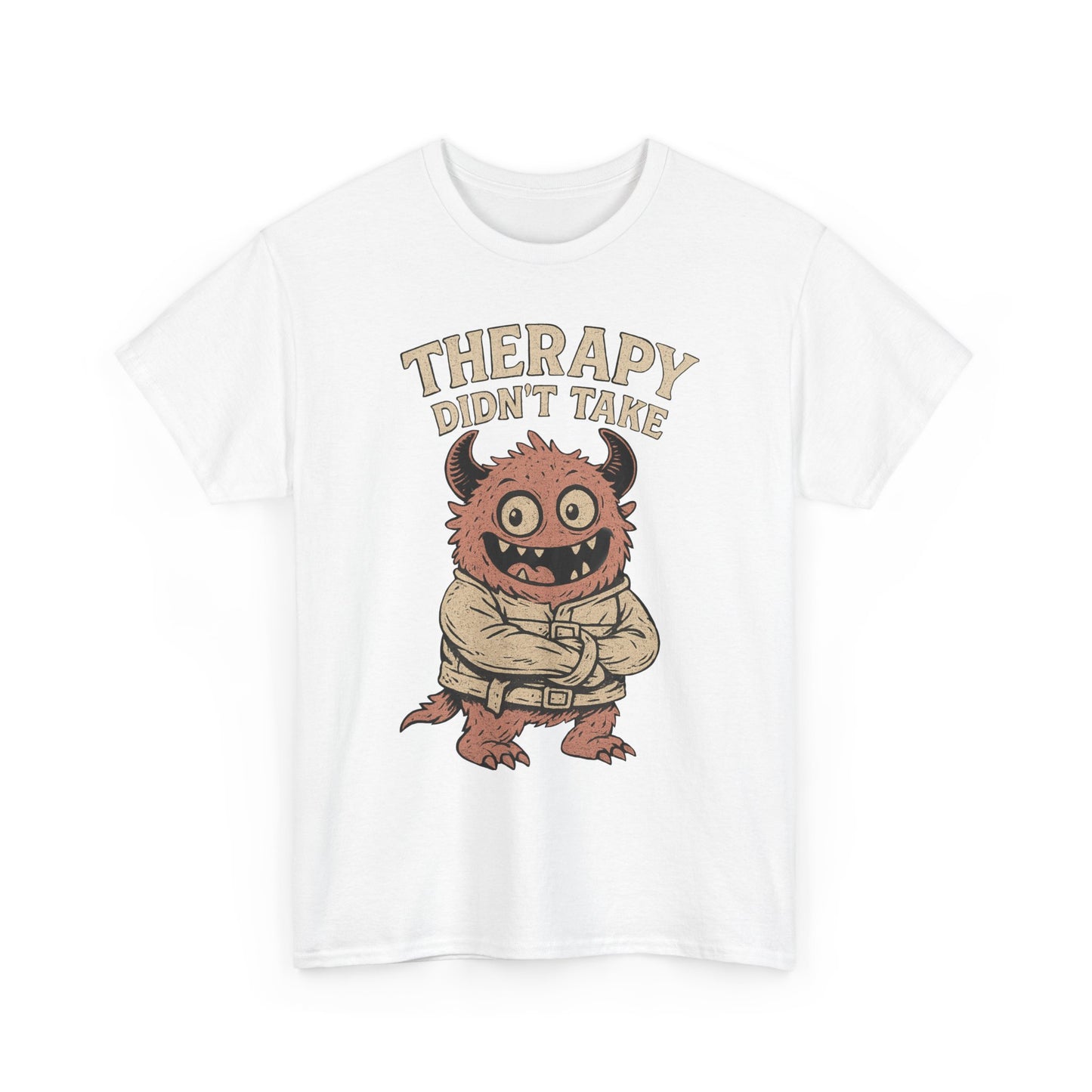 Humorous Therapy Monster Design Unisex Heavy Cotton Tee