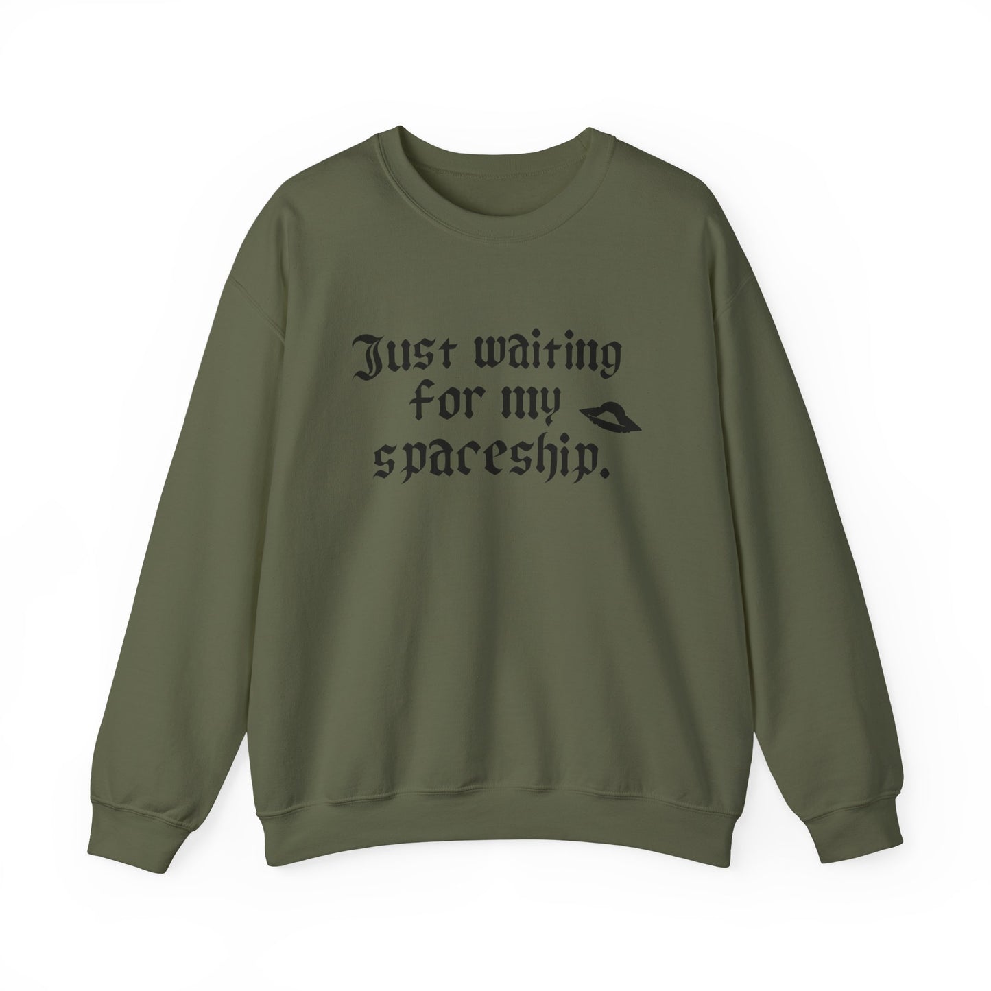 Just Waiting for my Spaceship Space-Themed Unisex Sweatshirt