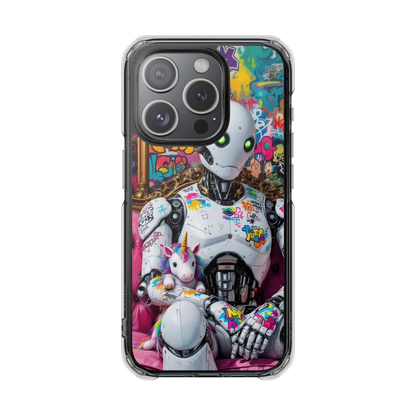 Urban Art Magnetic Phone Case - Graffiti Robot Design