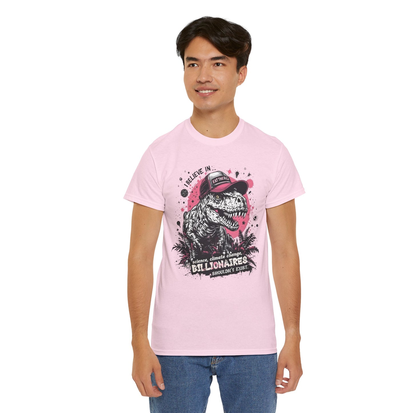 I Believe in Science Dinosaur Funny Unisex Heavy Cotton Tee