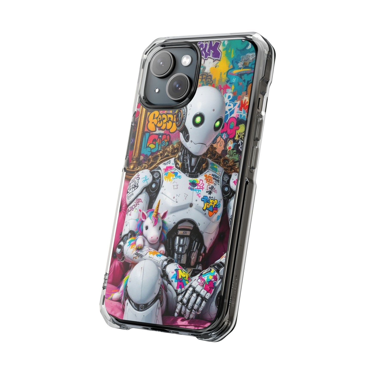 Urban Art Magnetic Phone Case - Graffiti Robot Design