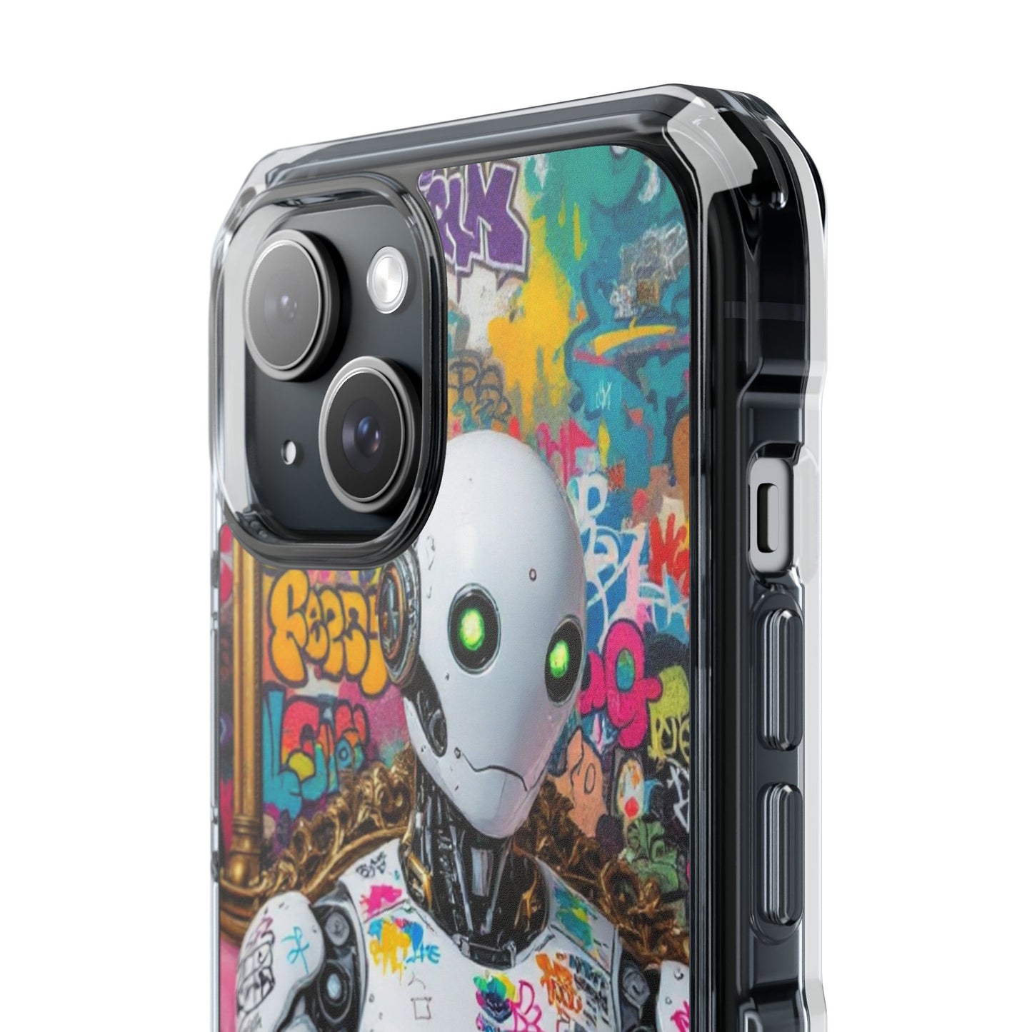 Urban Art Magnetic Phone Case - Graffiti Robot Design