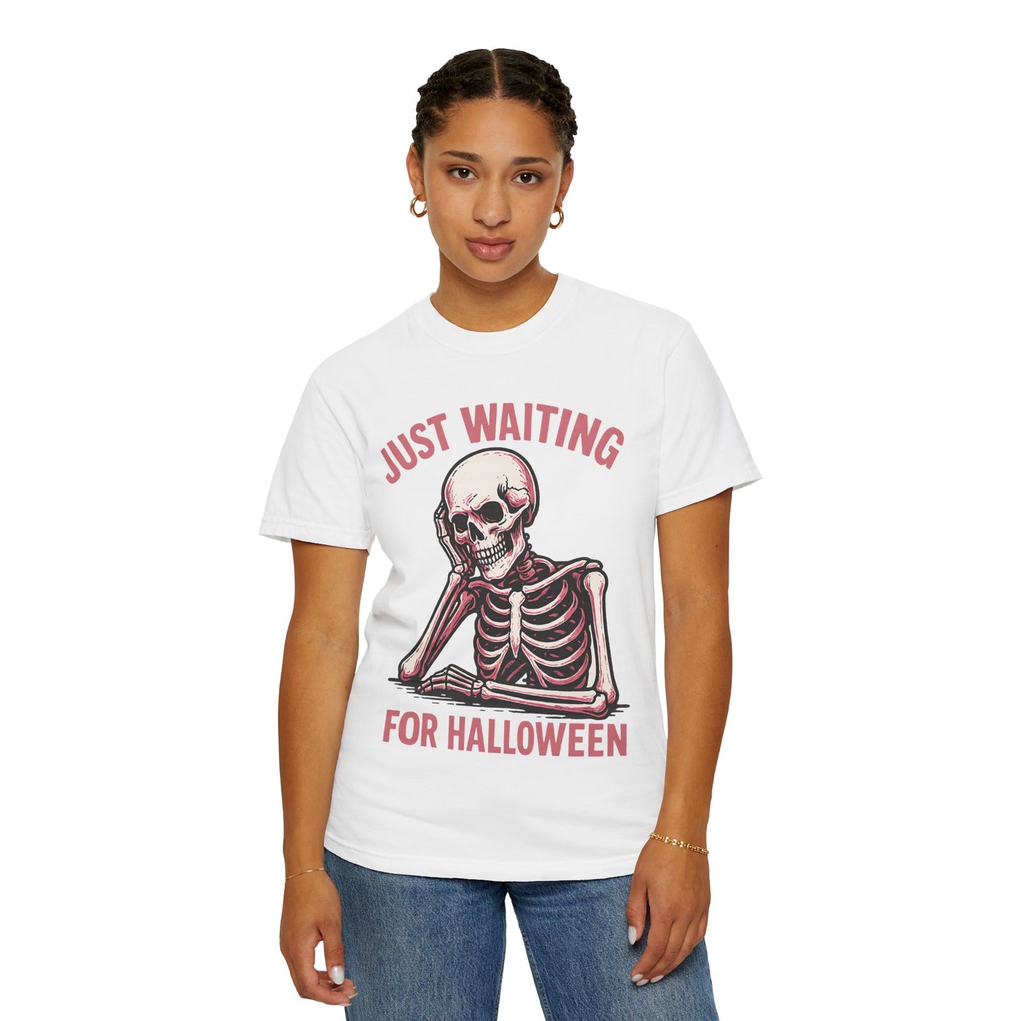 Funny Halloween Unisex T-shirt - Just Waiting for Halloween Design