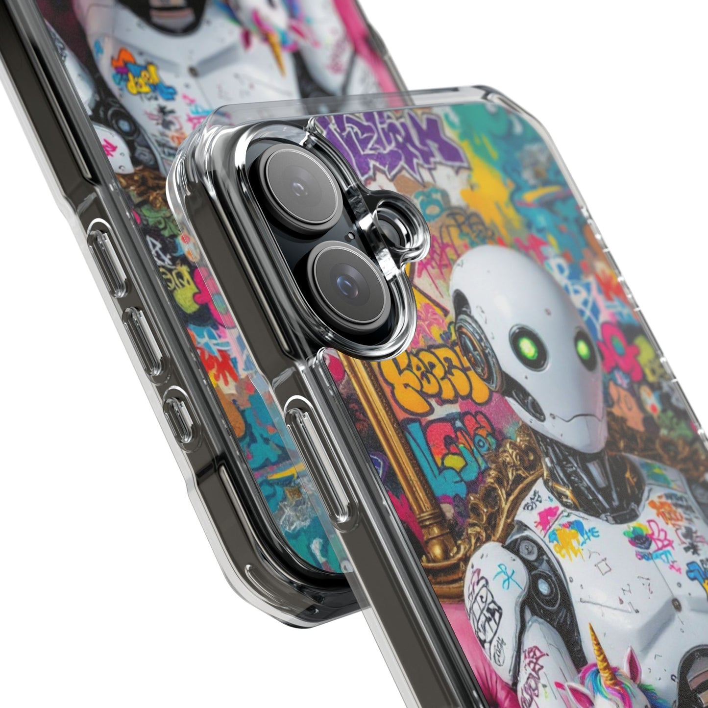 Urban Art Magnetic Phone Case - Graffiti Robot Design