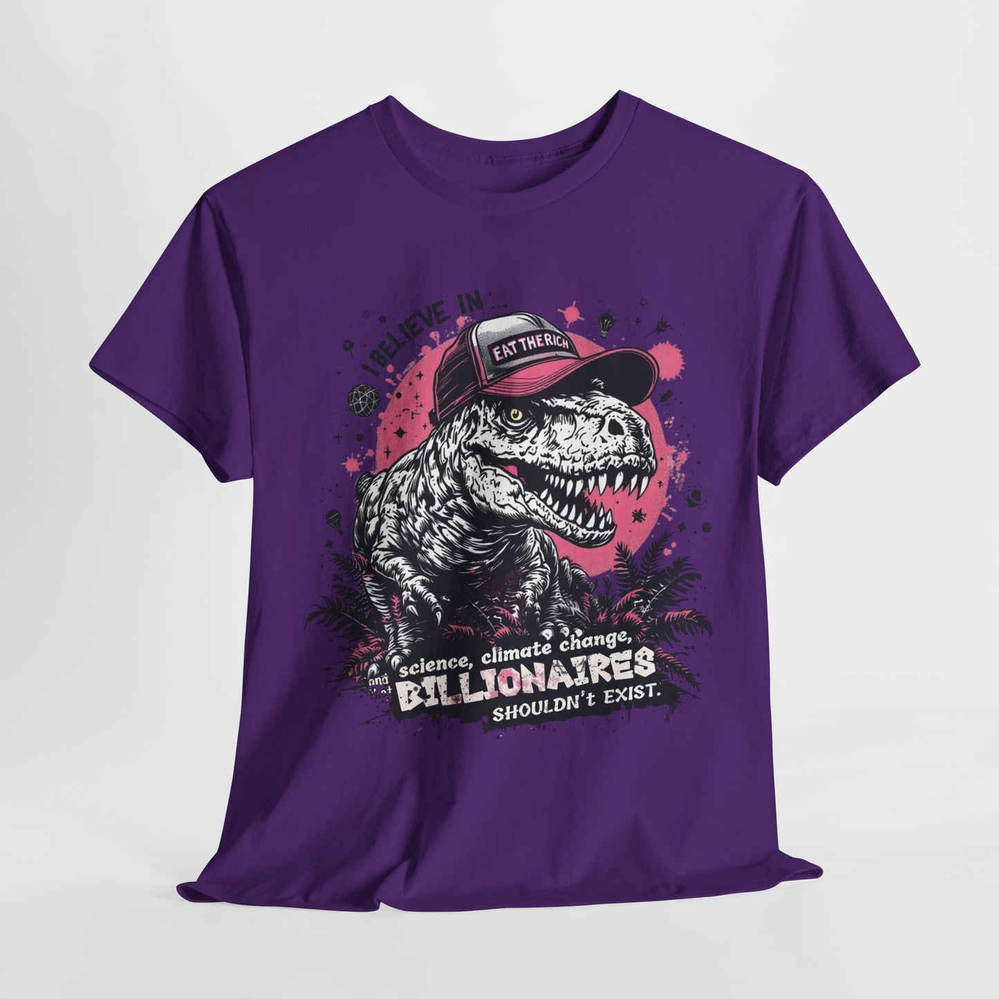 I Believe in Science Dinosaur Funny Unisex Heavy Cotton Tee
