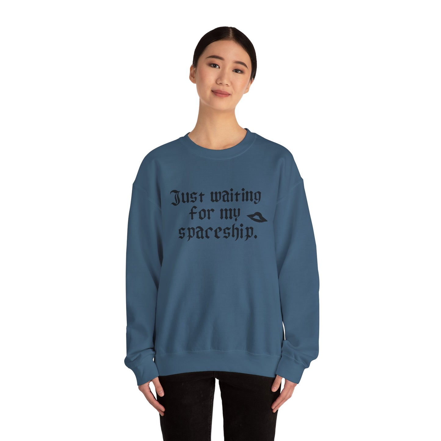 Just Waiting for my Spaceship Space-Themed Unisex Sweatshirt