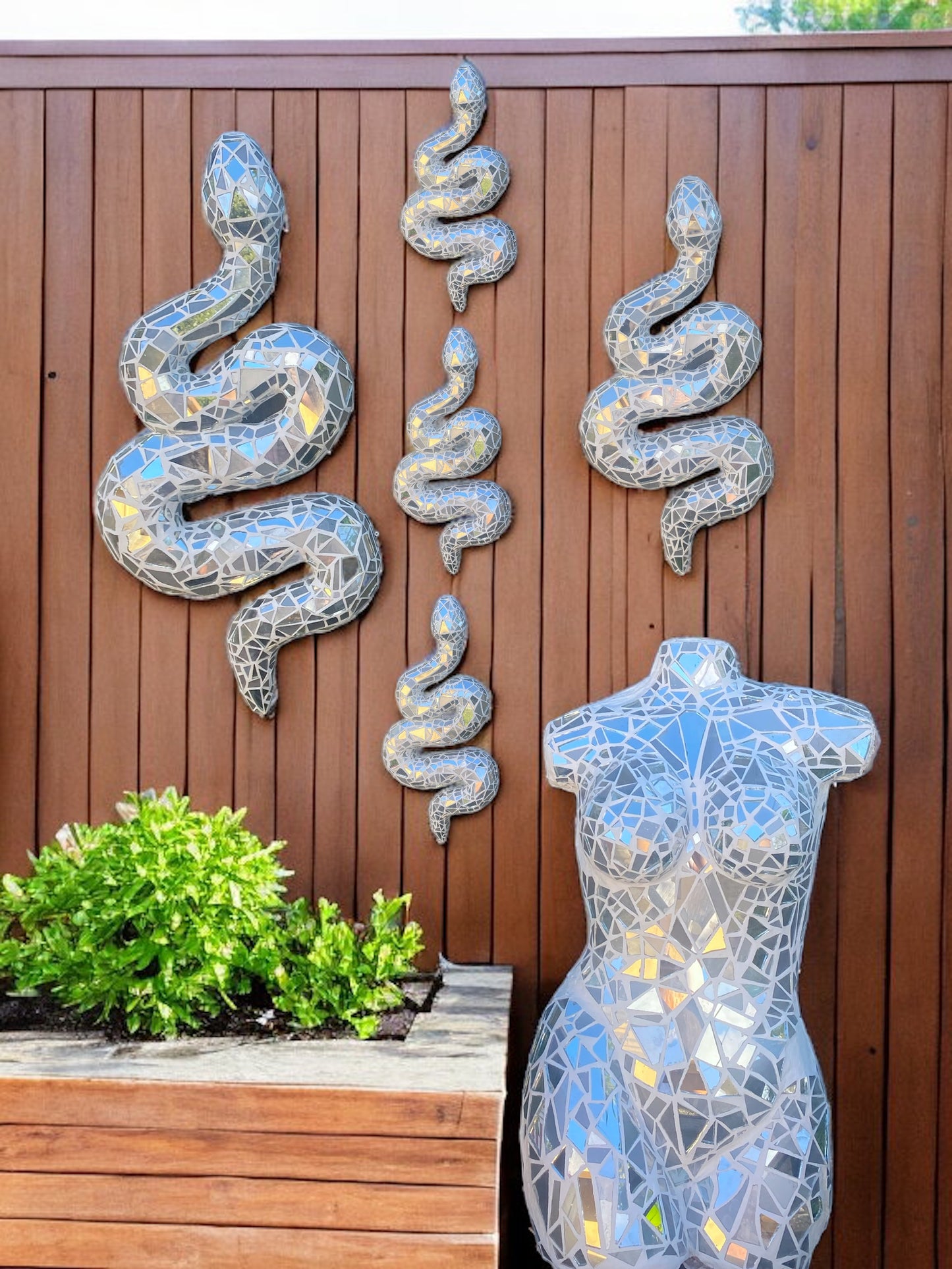 Broken Mirrors Snake Wall Art