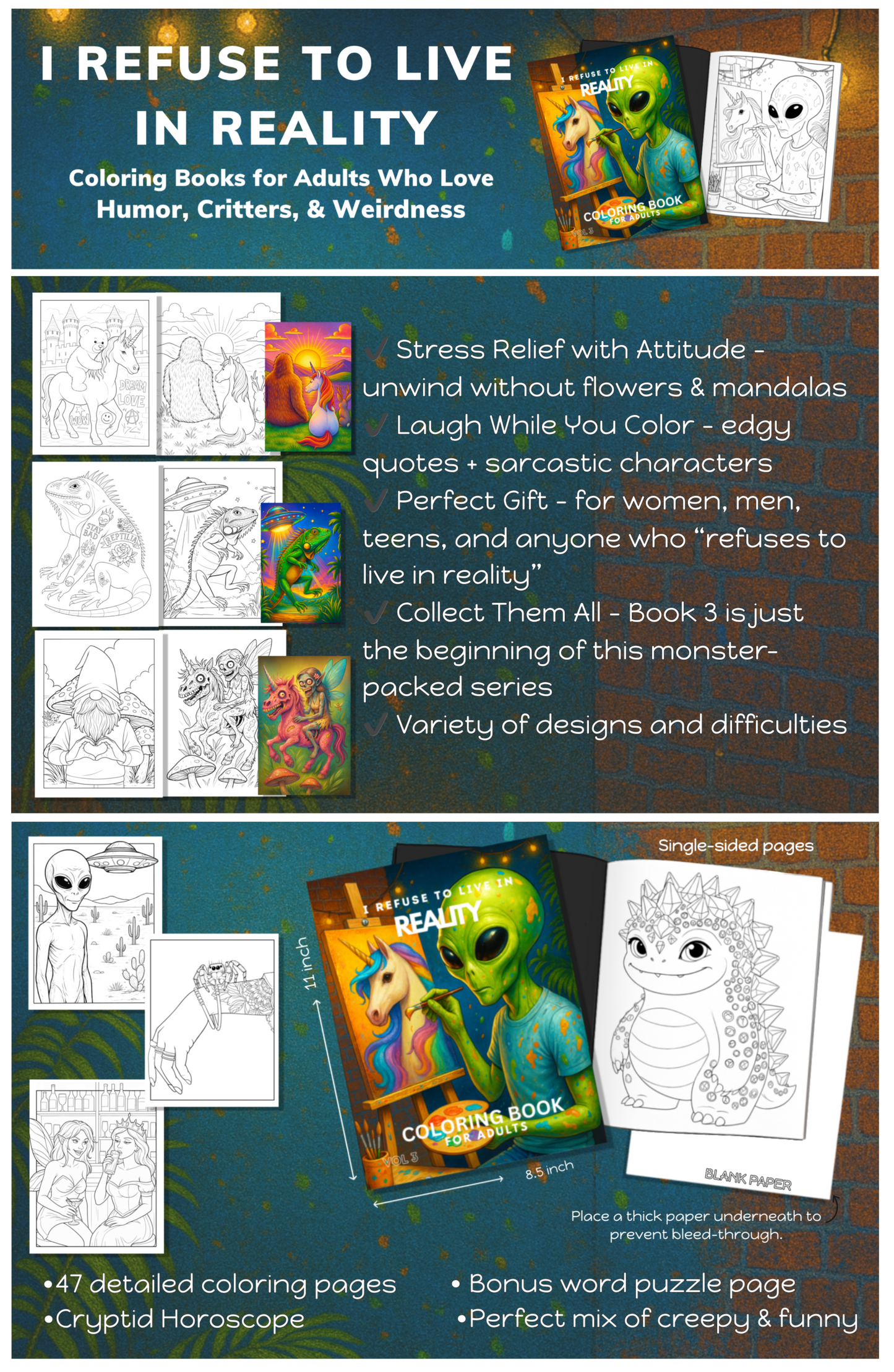 I REFUSE TO LIVE IN REALITY COLORING BOOKS