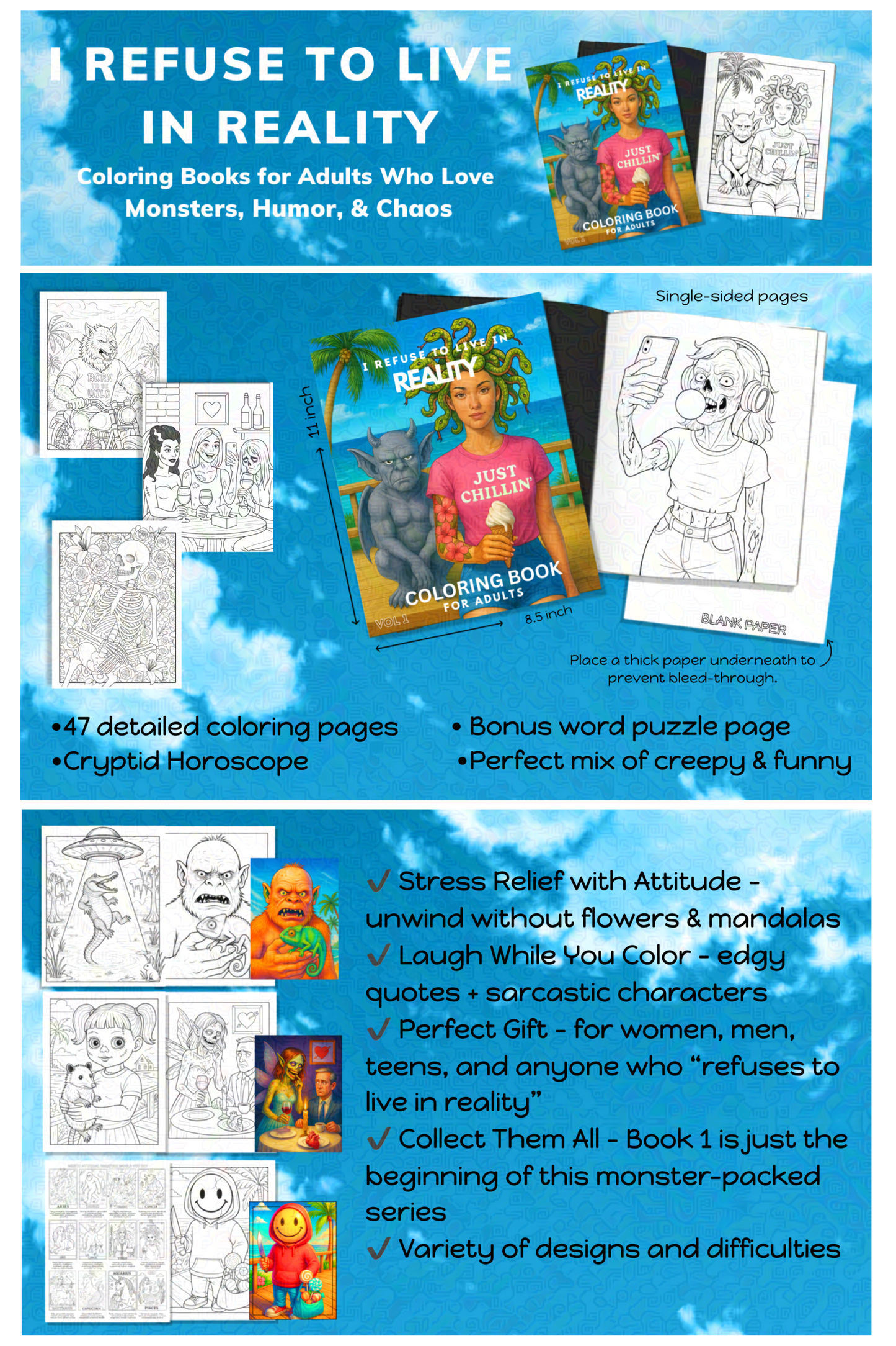 I REFUSE TO LIVE IN REALITY COLORING BOOKS