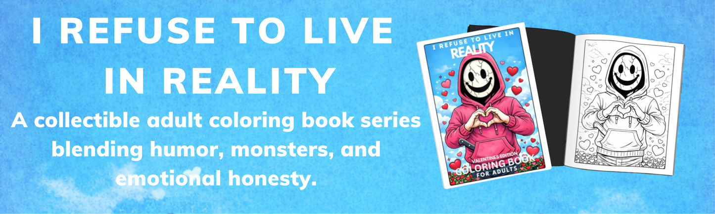 I REFUSE TO LIVE IN REALITY COLORING BOOKS VALENTINES EDITIONS