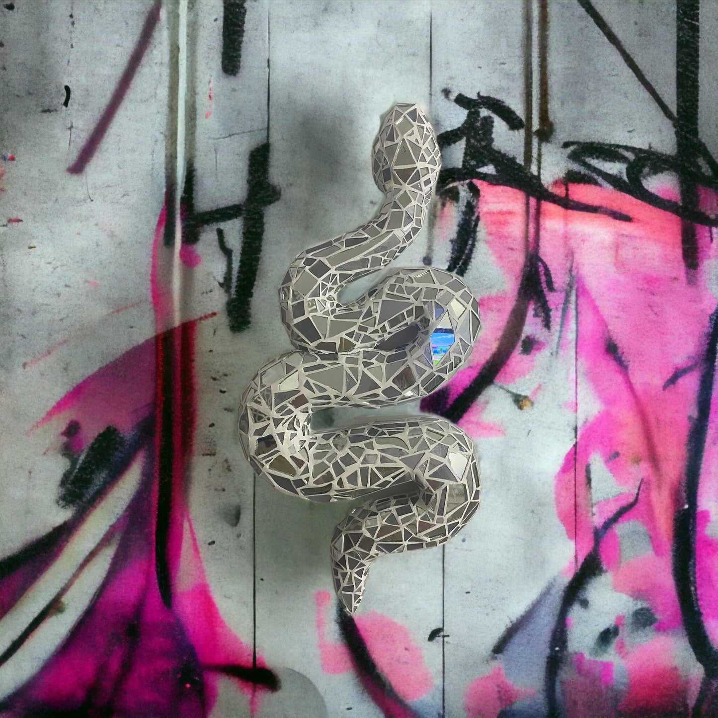 Broken Mirrors Snake Wall Art