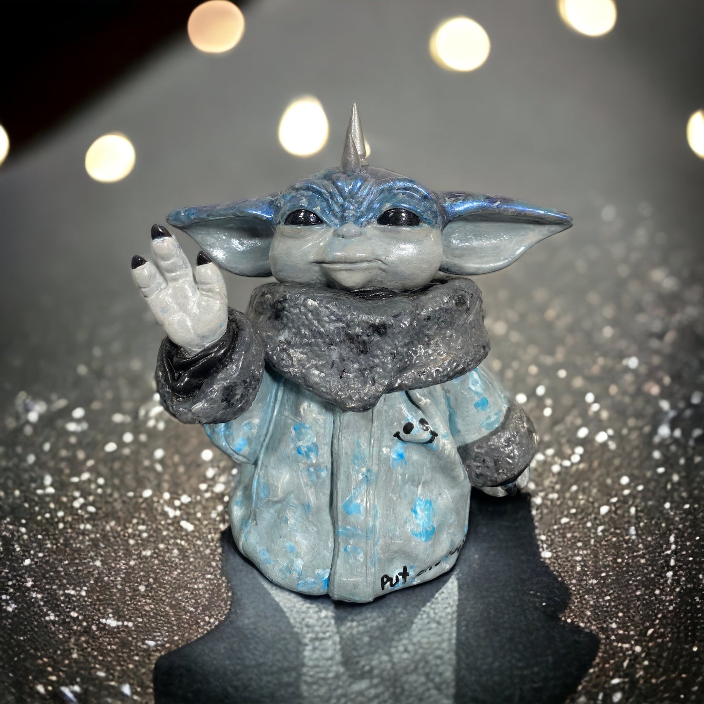 Put on a Happy Face Grogu Art Statue