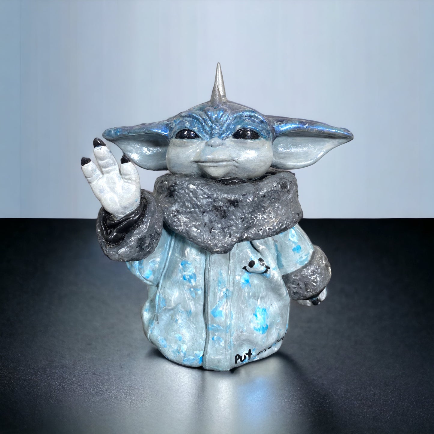 Put on a Happy Face Grogu Art Statue