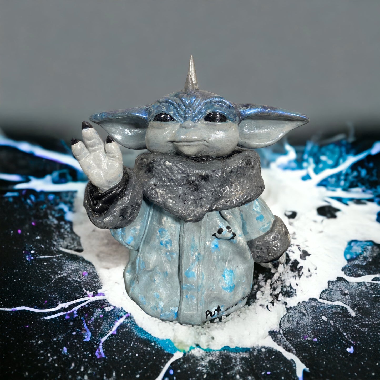 Put on a Happy Face Grogu Art Statue